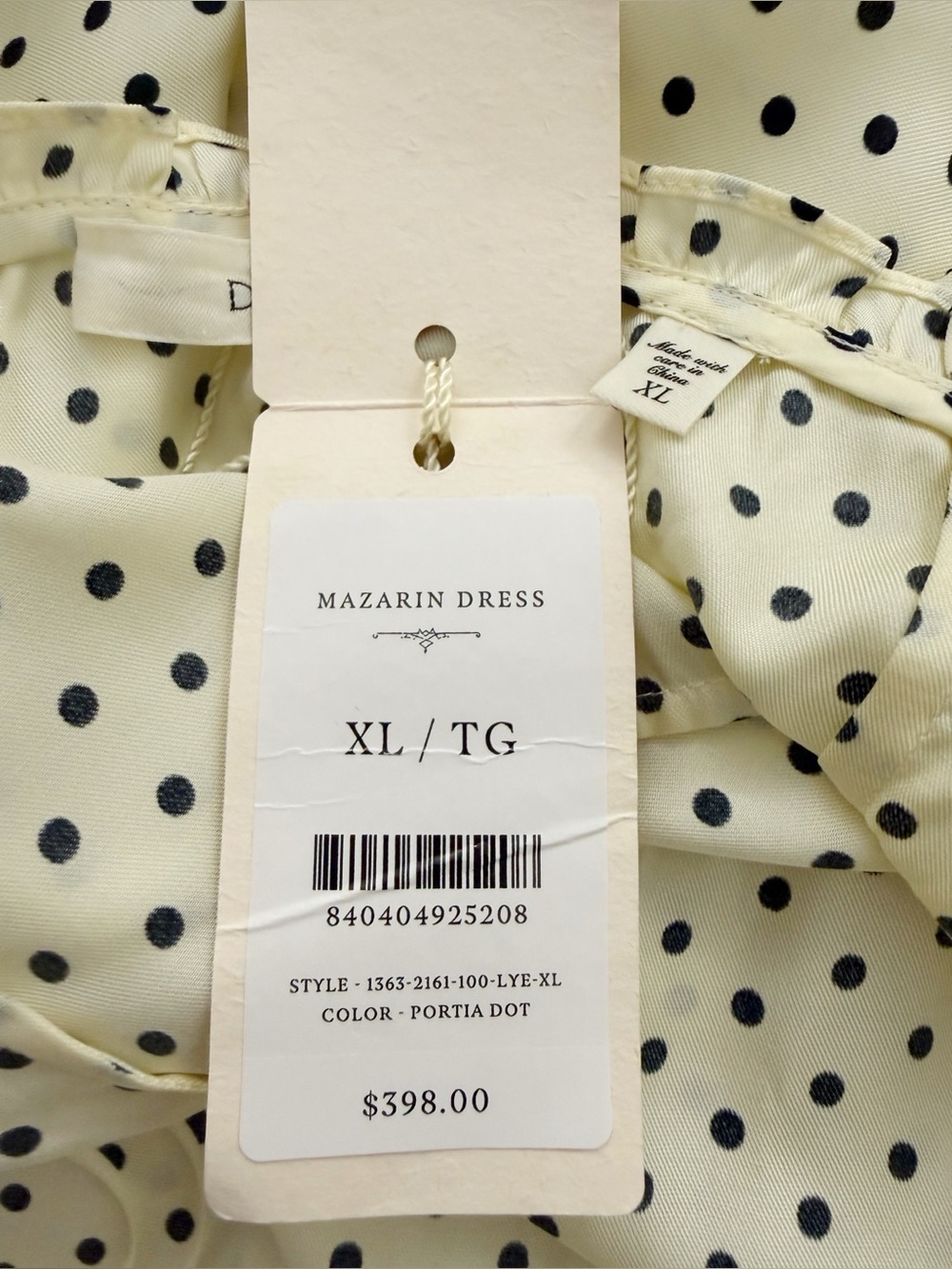 NWT DÔEN Mazarine Polka Dot Midi Dress in Portia Dot, Cream Size XL - Picture 14 of 17